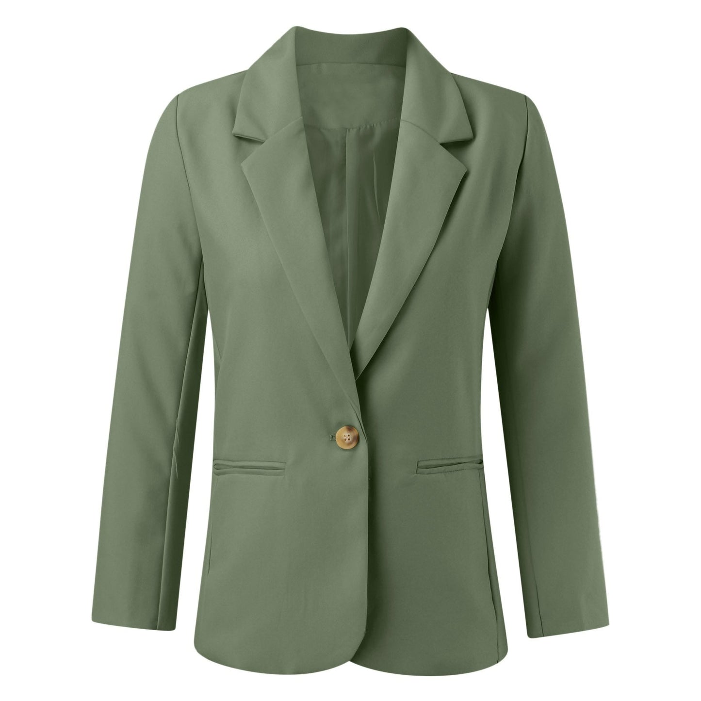 Office Business Women'suit Jacket  Solid Long Sleeve Lapel One Button