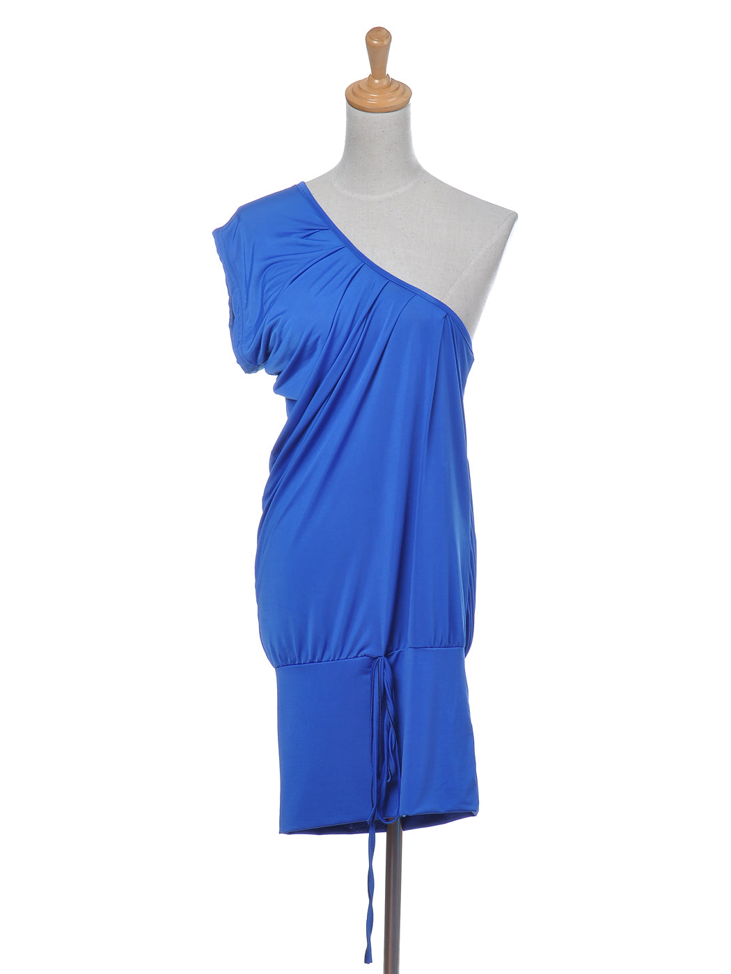 Summer Women Fit Blue One Shoulder Short Sleeve  Classy Tunic Party Dress image 3