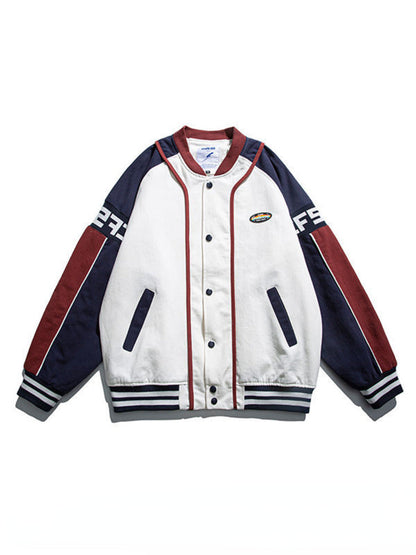 Vintage USA Essentials Letter Embroidered Jacket Coat Men's Street Trend Wild Pilot Baseba image 2