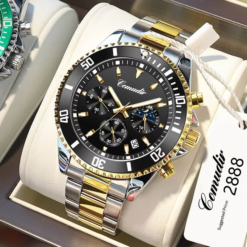 Top Brand Watch for Men Multi-dial Waterproof Sports Male Stainless Steel Quart image 3