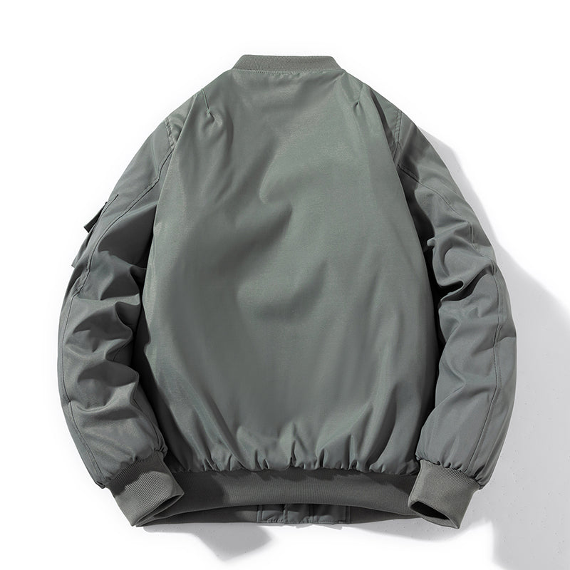 Men Bomber Jacket Autumn Winter Pilot Jacket Women Fashion Solid Baseball Coat  image 5