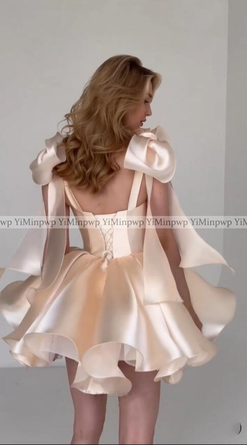 Latest Homecoming Dresses 2024 Sweet Heart Short Bow Prom Birthday Party Gowns  image 4