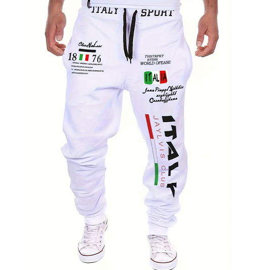 2024Summer New Arrival Men "italy" Print Hip Hop Style Joggers Men Casual S