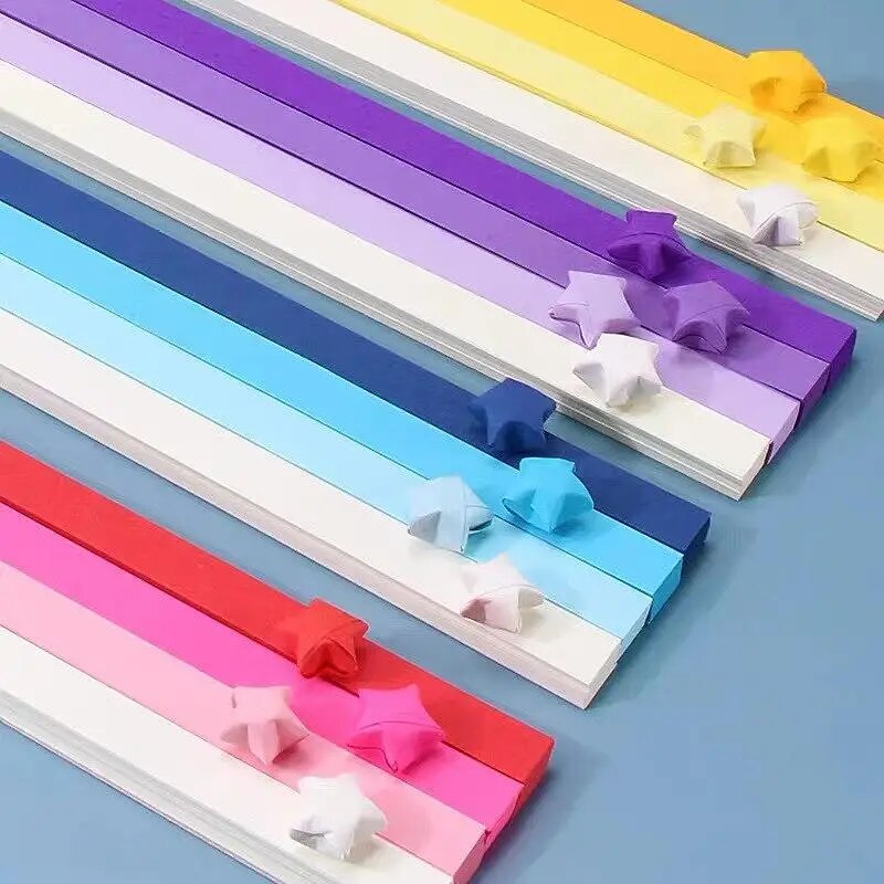 540Sheet Origami Stars Paper Strips 7 Color Folding Paper Colorful Double Sided image 0