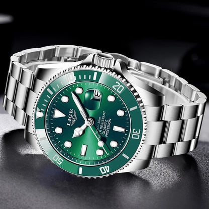 NEW Top LIGE Brand Casual Fashion Watches for Man Sport Military Full Steel Wri image 8