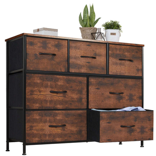 Dresser For Bedroom With 7 Fabric Drawers Organizer Storage Closet Chest Clo