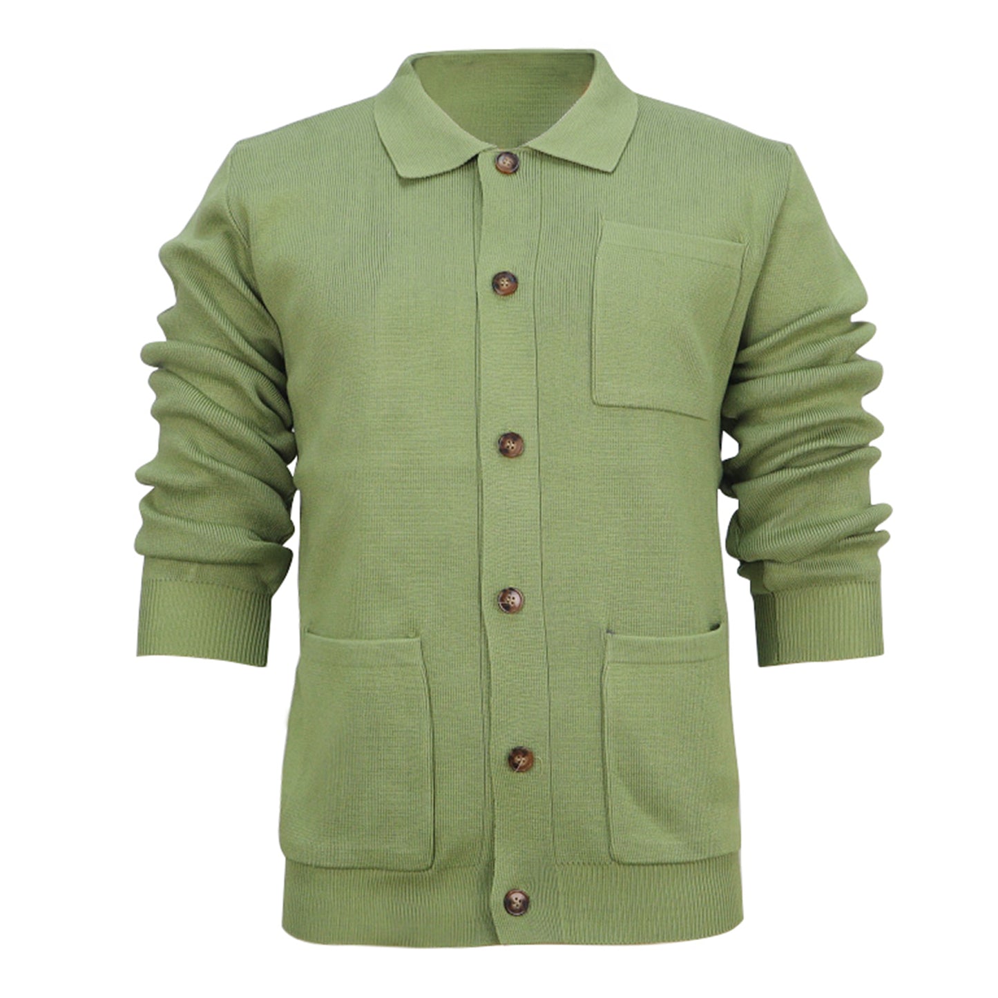 Men s Winter Cable Knit Cardigan Sweater Solid Color Ribbed Coat Long Sleeve La image 0