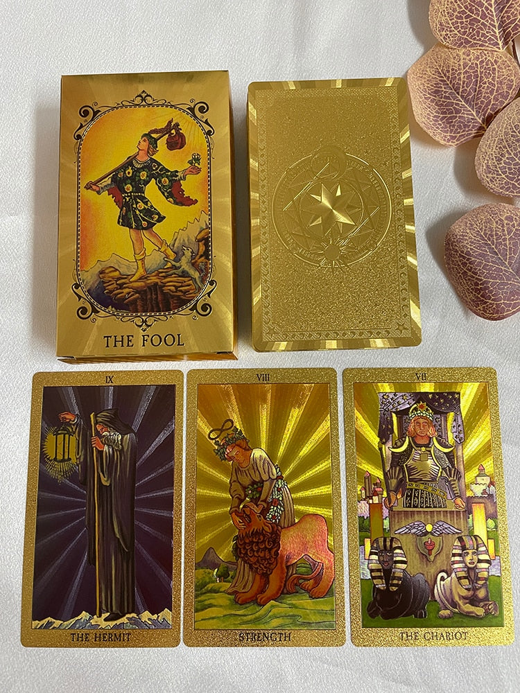Golden Tarot 12x7cm English Deck Classic for Beginners with Color Paper Guide B image 5