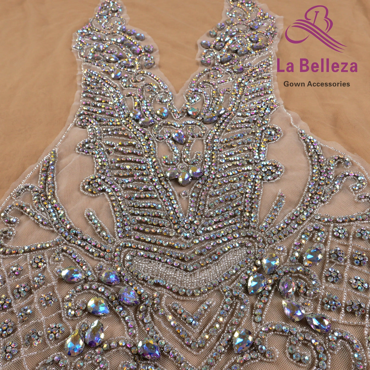 La Belleza New hot on sale handmade AB black silver 6color luxury bodice Rhines image 10