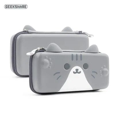 GeekShare  Cats Ears Portable Case For Nintendo Switch And Lite Gray 3D Ear image 8