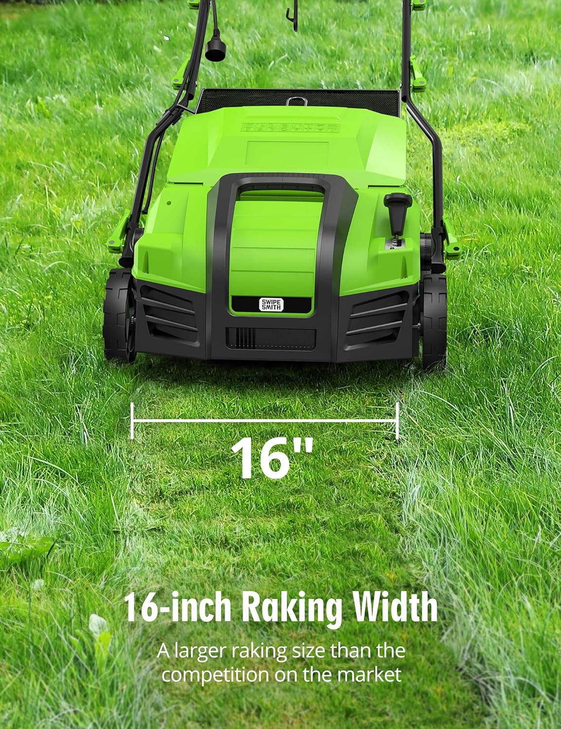 16 15 Amp Electric Dethatcher Scarifier, Lawn with 5-Position Depth Adjustment image 2