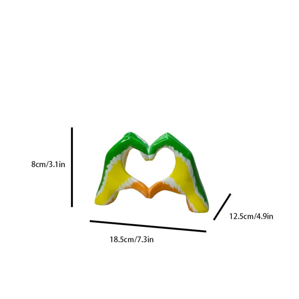 Personalized Heart Gesture Resin Statue Home Decoration Modern Art Hand Love Ab image 3