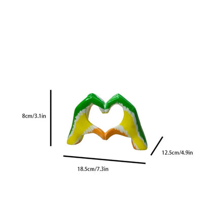 Personalized Heart Gesture Resin Statue Home Decoration Modern Art Hand Love Ab image 3