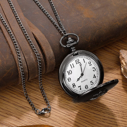 Vintage Pirate Anchor Quarzt Pocket Watch with Chain Necklace Vintage Quartz Pe image 4