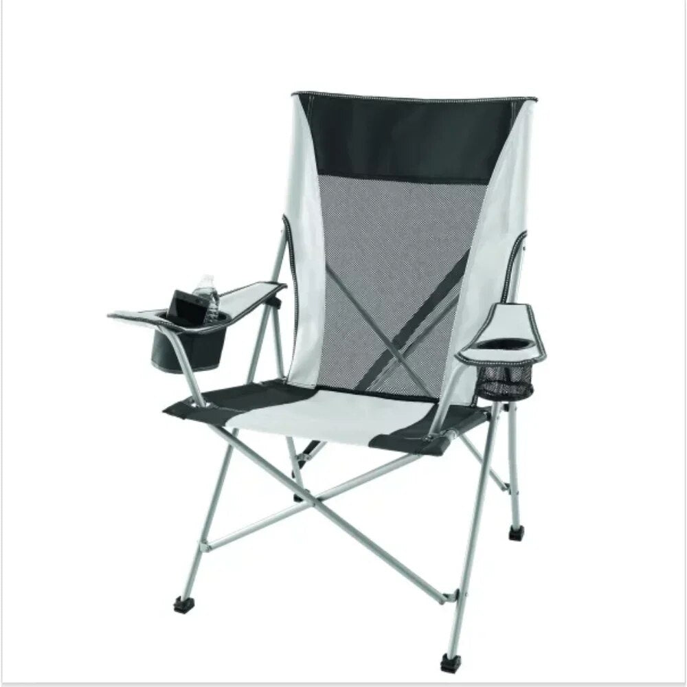 Tension 2 in 1 Mesh Rocking Camp Chair, Gray and Black, Detachable Rockers, Adu image 1