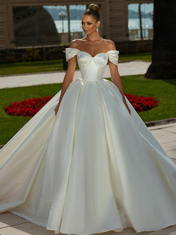 Smileven Princess Wedding Dress Off The Shoulder Sweetheart Robe De Mari©e Lace image 1