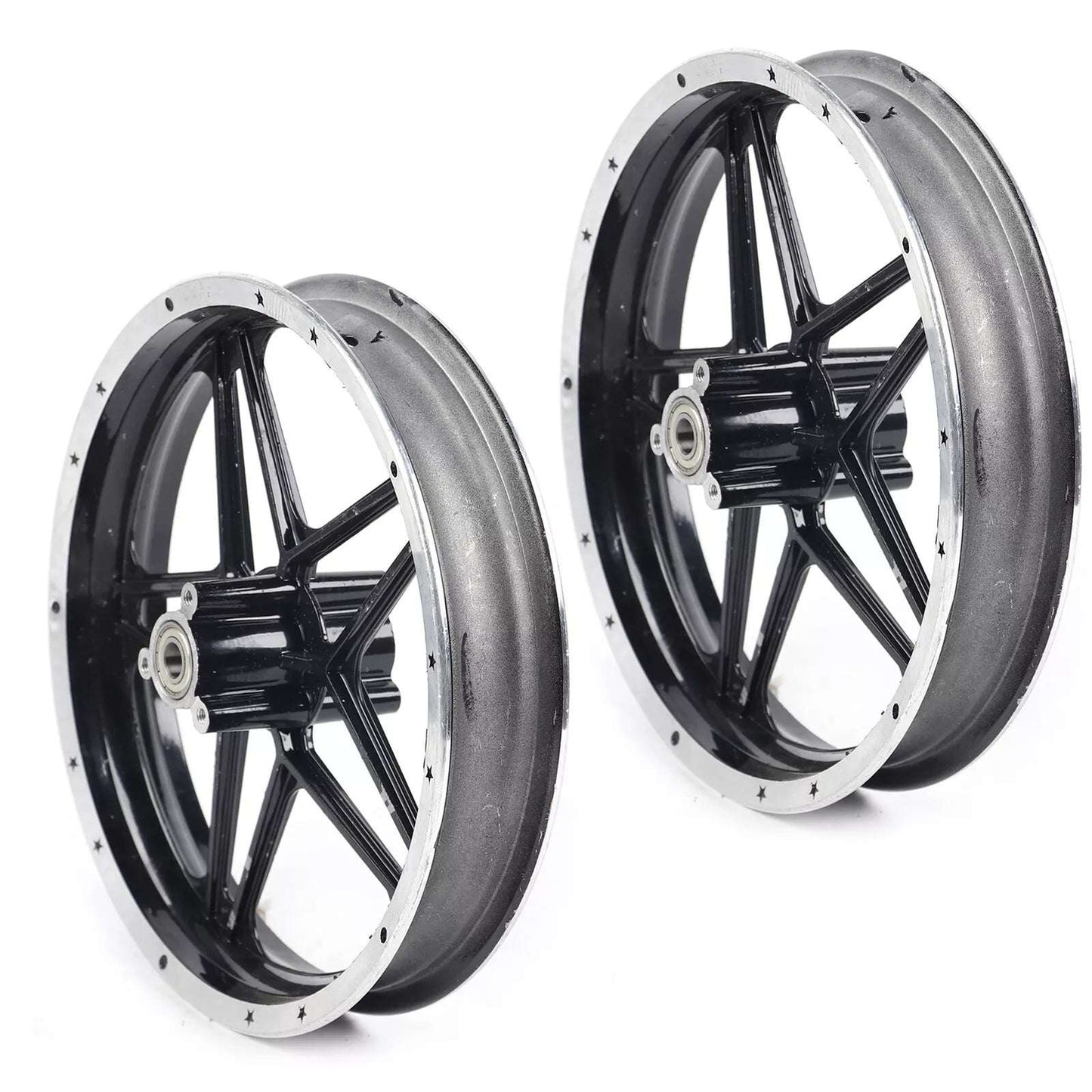 49cc-50cc Mini Pit Bike Front & Rear Wheels Set, 2.50-10 Tire Rim Hub