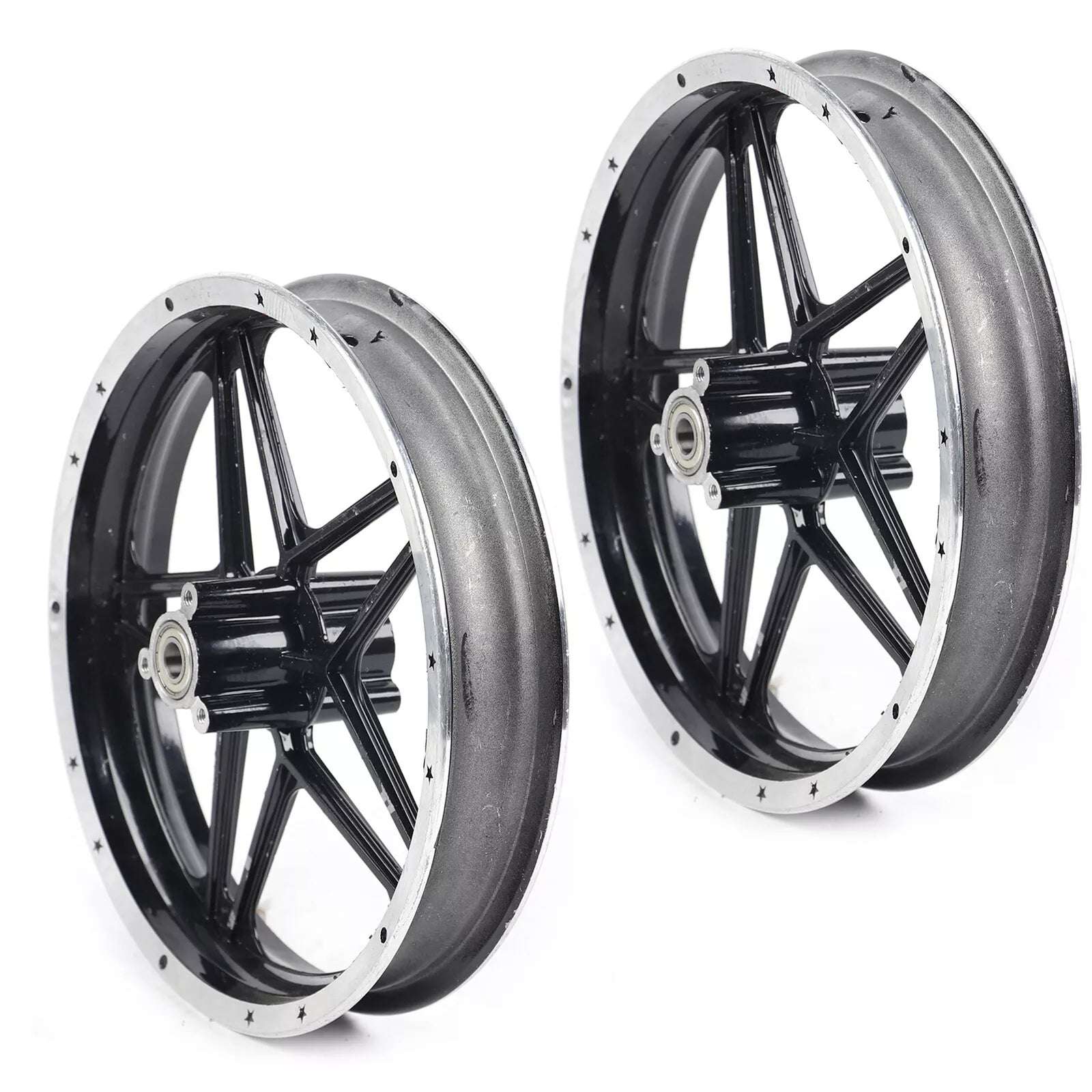 49cc-50cc Mini Pit Bike Front & Rear Wheels Set, 2.50-10 Tire Rim Hub