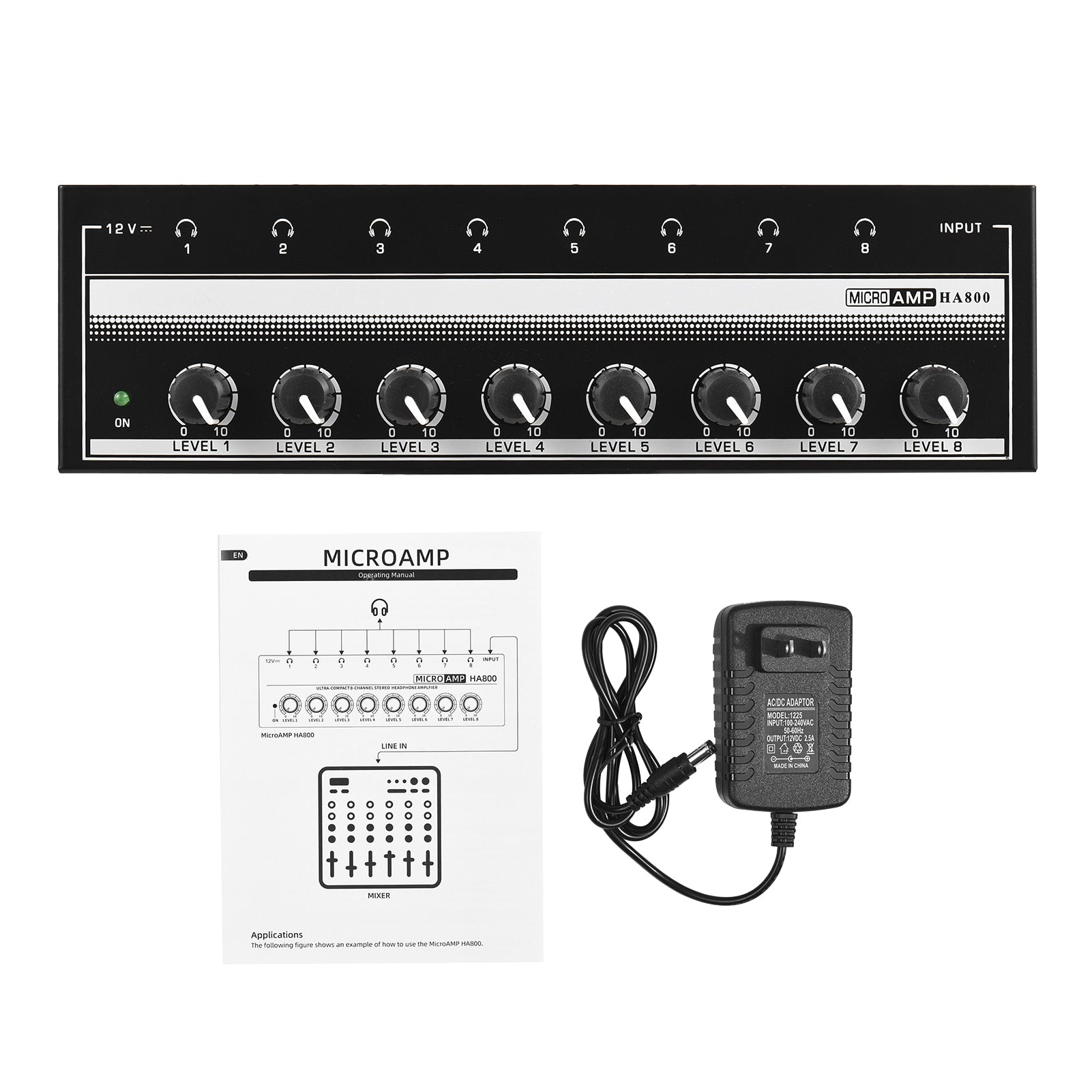 HA800 Headphone Amplifier Audio Amp. Ultra-compact 8 Channels Mini Audio Stereo image 3