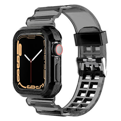 Clear Band + Case for Apple Watch 8 7 6 SE 5 3 2 Soft Transparent silicone Stra image 2
