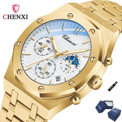 CHENXI 948 Chronograph Date Business Top Luxury Brand Quartz Watch Men Stainles image 7