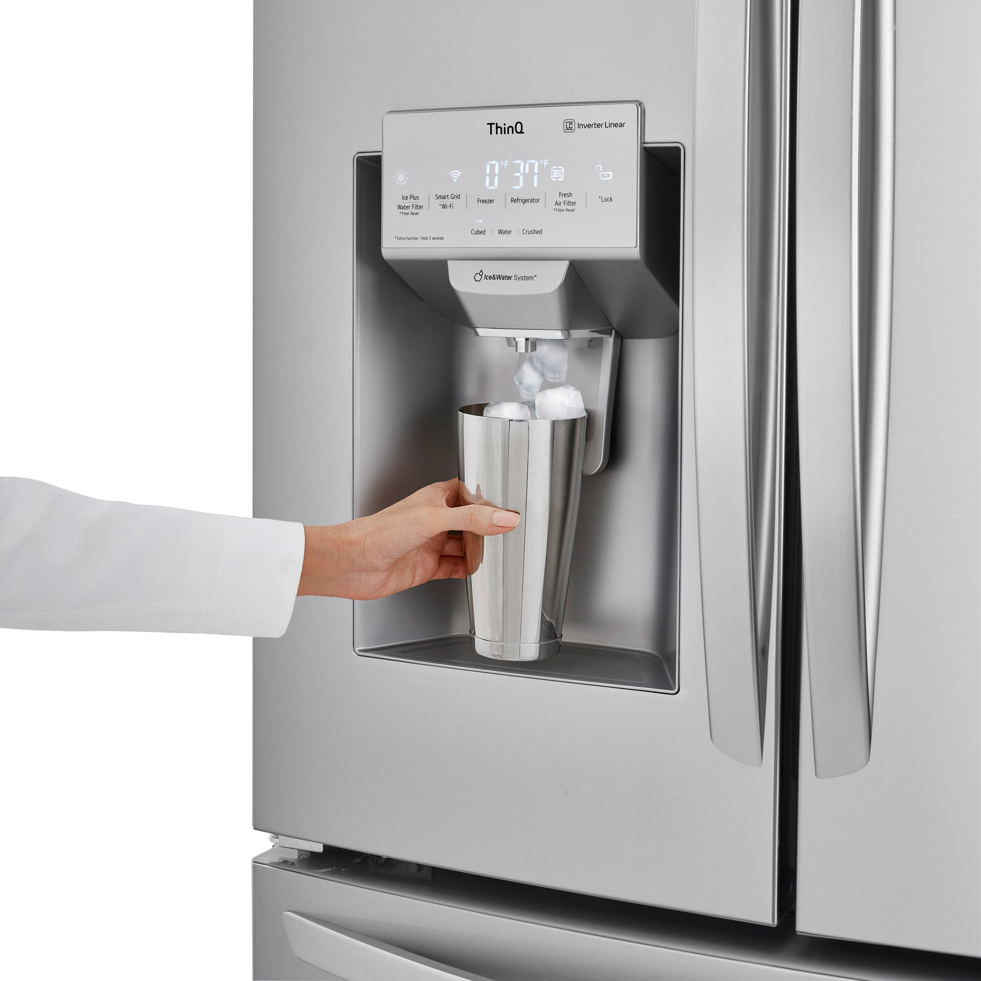 LG 22 cu. ft. Smart Counter Depth 4-Door Double Freezer Refrigerator image 6