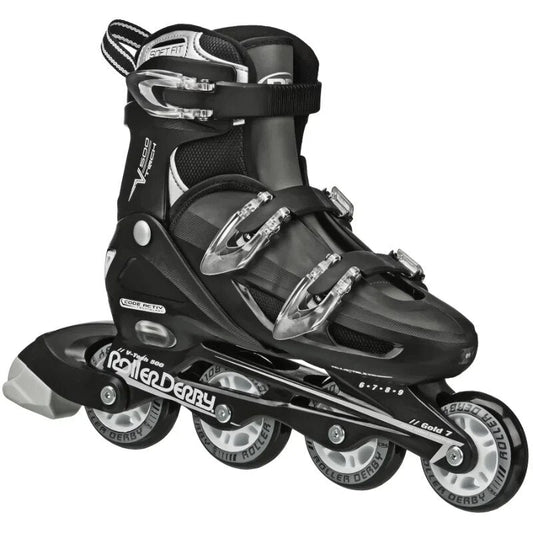 V-Tech 500 Men's Inline Skate with Adjustable Sizing, Black