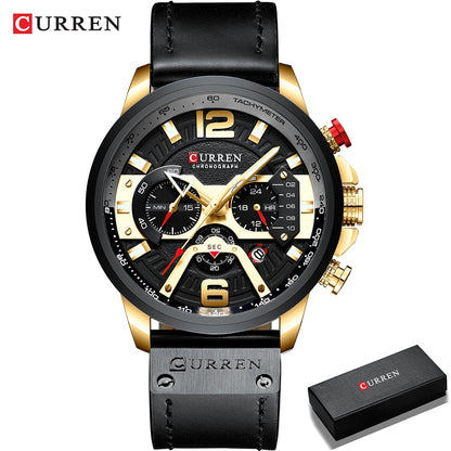 CURREN Casual Sport Watches for Men Top Brand Luxury Military Leather Wrist Wat image 5