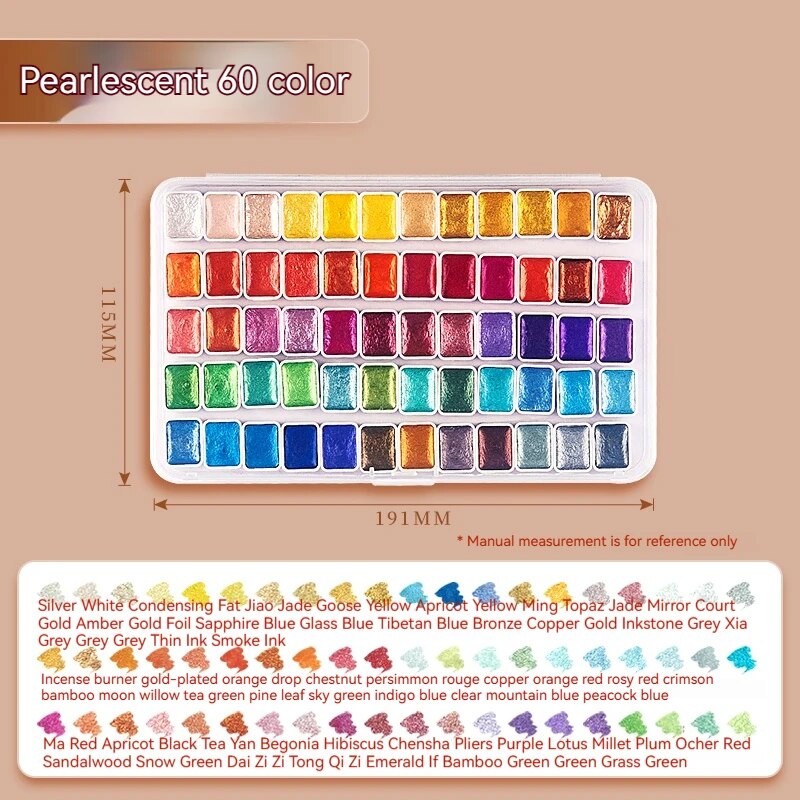 Borrence 12/20/24/60 Color Set Gouache Paint Portable Solid Watercolor Back to image 4
