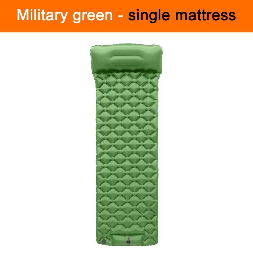 Inflatable Mattress 2 Person Outdoor Camping Mat with Air Pillow Portable Air M image 0