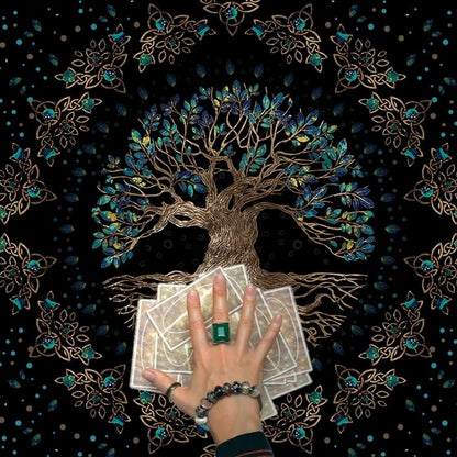 23x23In Flannel Tarot Tablecloth Rune Divination Altar Tarot Patch Table Cover image 5