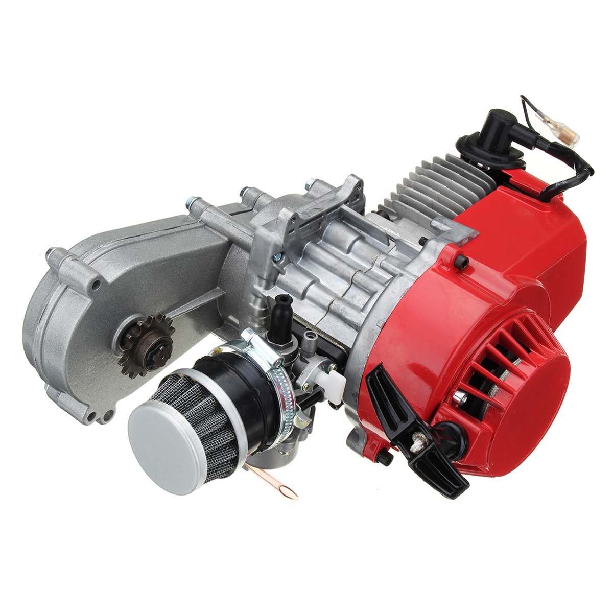 2 Stroke Pull Start Engine Motor 25H Sprocket With Transmission Air Filter For 49Cc Mini Pocket Pit Quad Dirt Bike Atv 4 Wheel