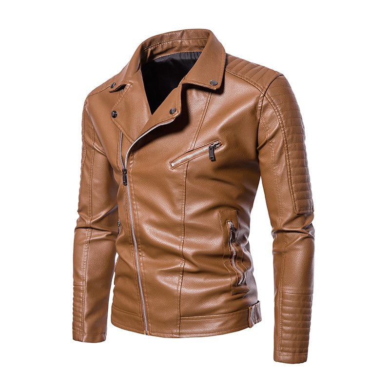 2023 New American Leather Coat Men's, Leather Jacket Men's Motorcycle Retro Tac image 4