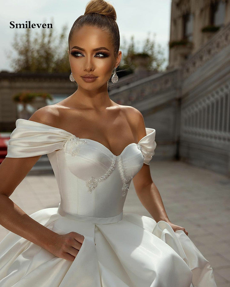 Smileven Princess Wedding Dress Off The Shoulder Sweetheart Robe De Mari©e Lace image 2