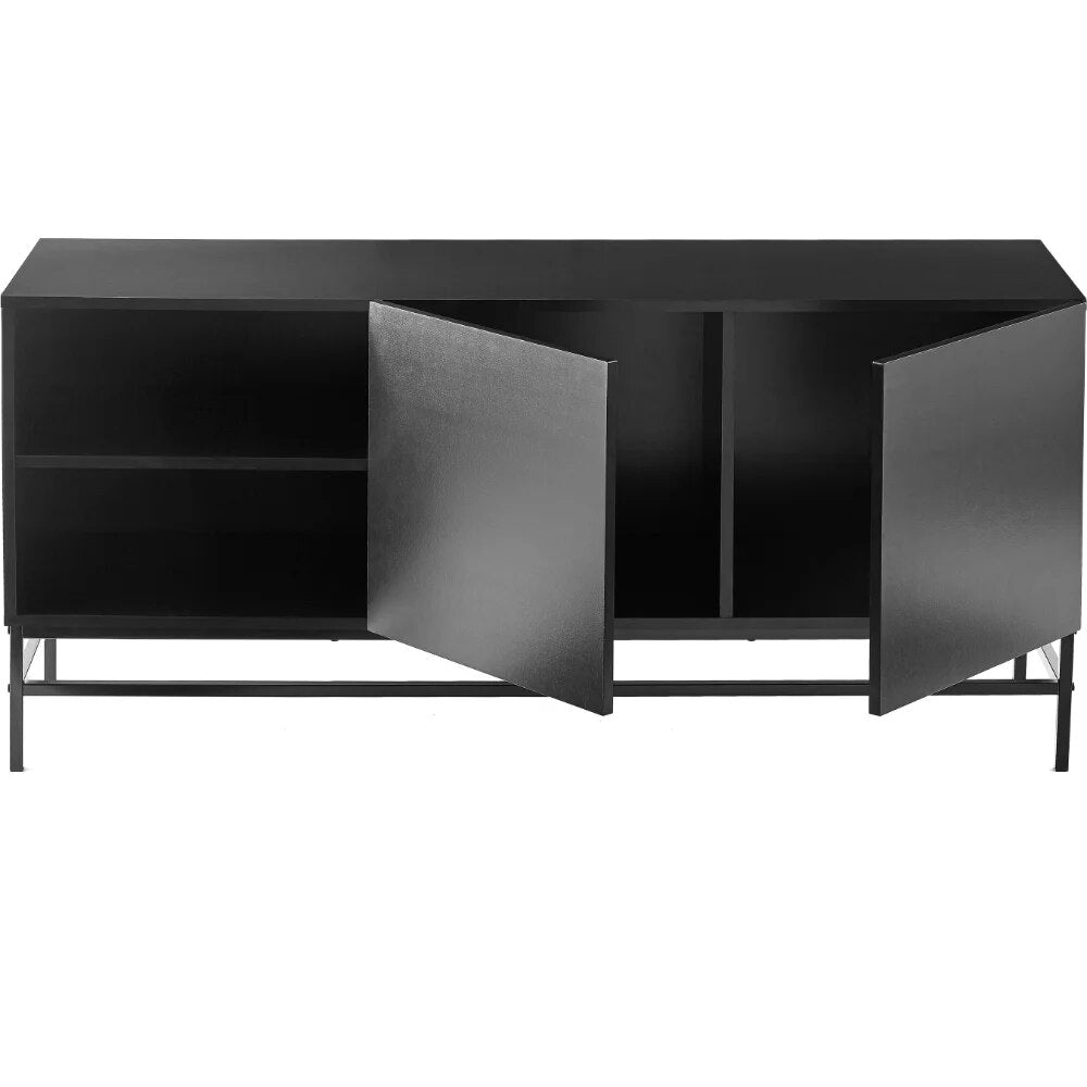 USA Essentials Sumpter Park Console Table, Black and Canyon Walnut, Console Table for image 5