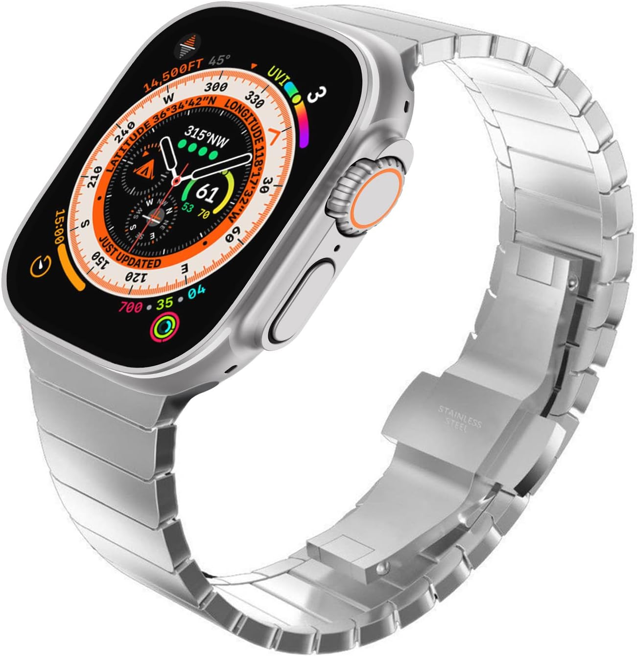 Luxury Stainless Steel Strap For Apple Watch Series 8 7 45mm 41mm 38 42 44 40 M image 5