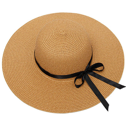 Custom Beach Hats With Name Embroidery Summer Sun Straw Hat for Women's Wide Bri