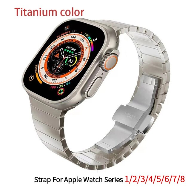 Luxury Stainless Steel Strap For Apple Watch Series 8 7 45mm 41mm 38 42 44 40 M image 3