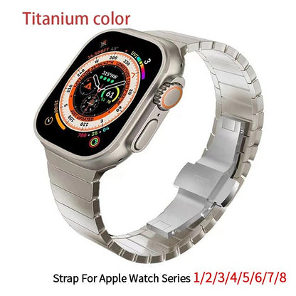 Luxury Stainless Steel Strap For Apple Watch Series 8 7 45mm 41mm 38 42 44 40 M image 3