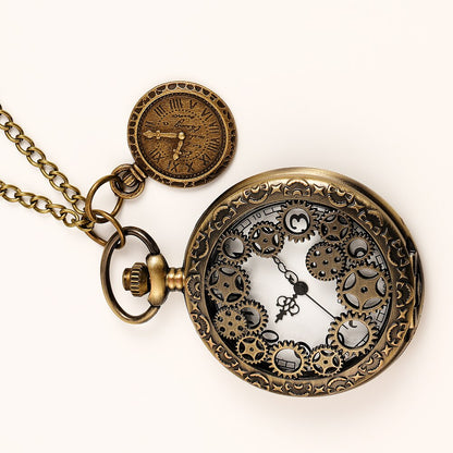 Vintage Pocket Watch Unisex Charm Roman Numerals Quartz Watch Steampunk Pocket  image 5