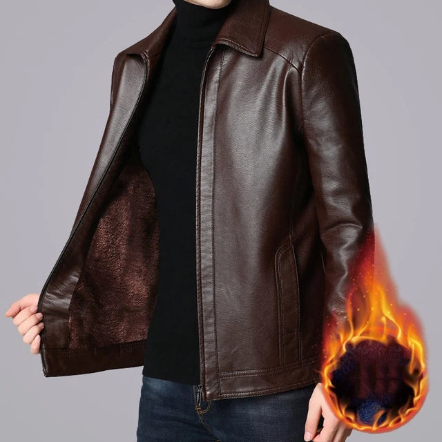 Men Leather Suit Jacket Men Slim Fit blazer Coat Men Fashion Leather jacket Str image 4