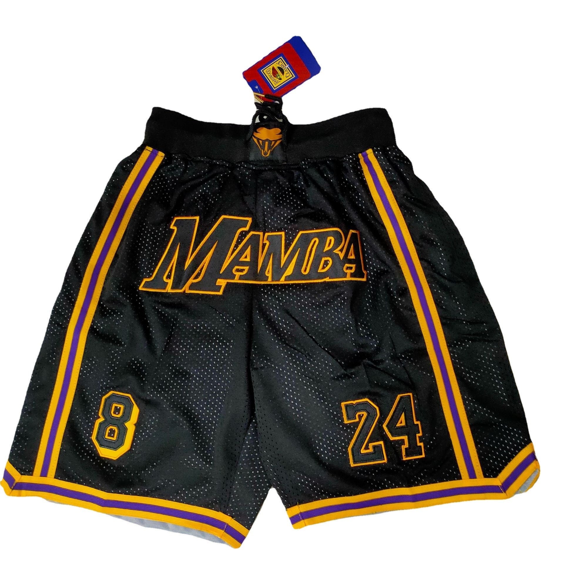 Summer Men's Embroidery Basketball Shorts Sewing Zip Pocket Breathable Loose Co image 1