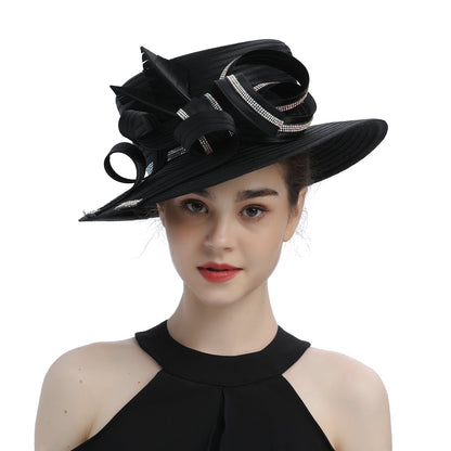 Suitable Most  Satin Cloth Church Hat Deluxe Unique Pography Wedding H image 49