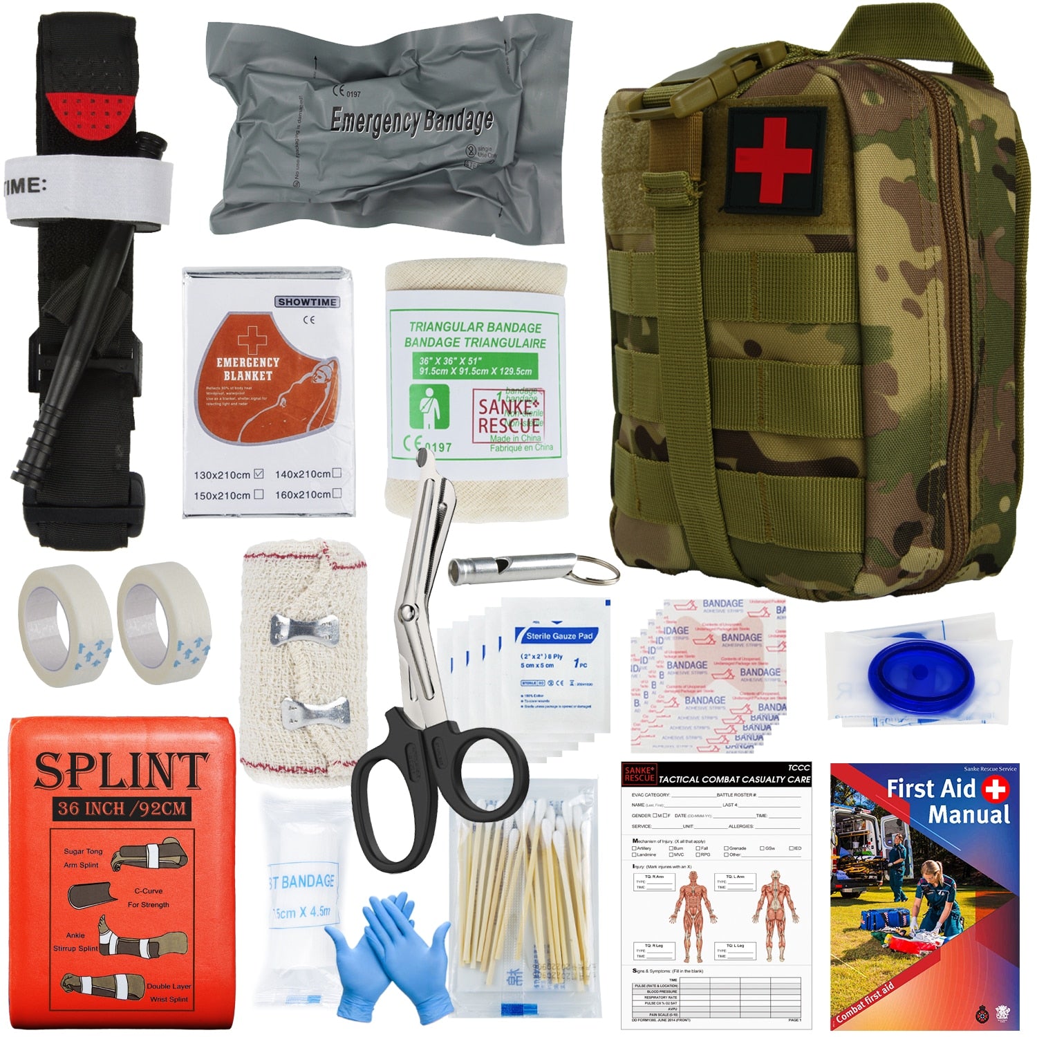 First Aid Survival Kit Tactical IFAK Pouch Supplied full set Molle Camping Kit image 3