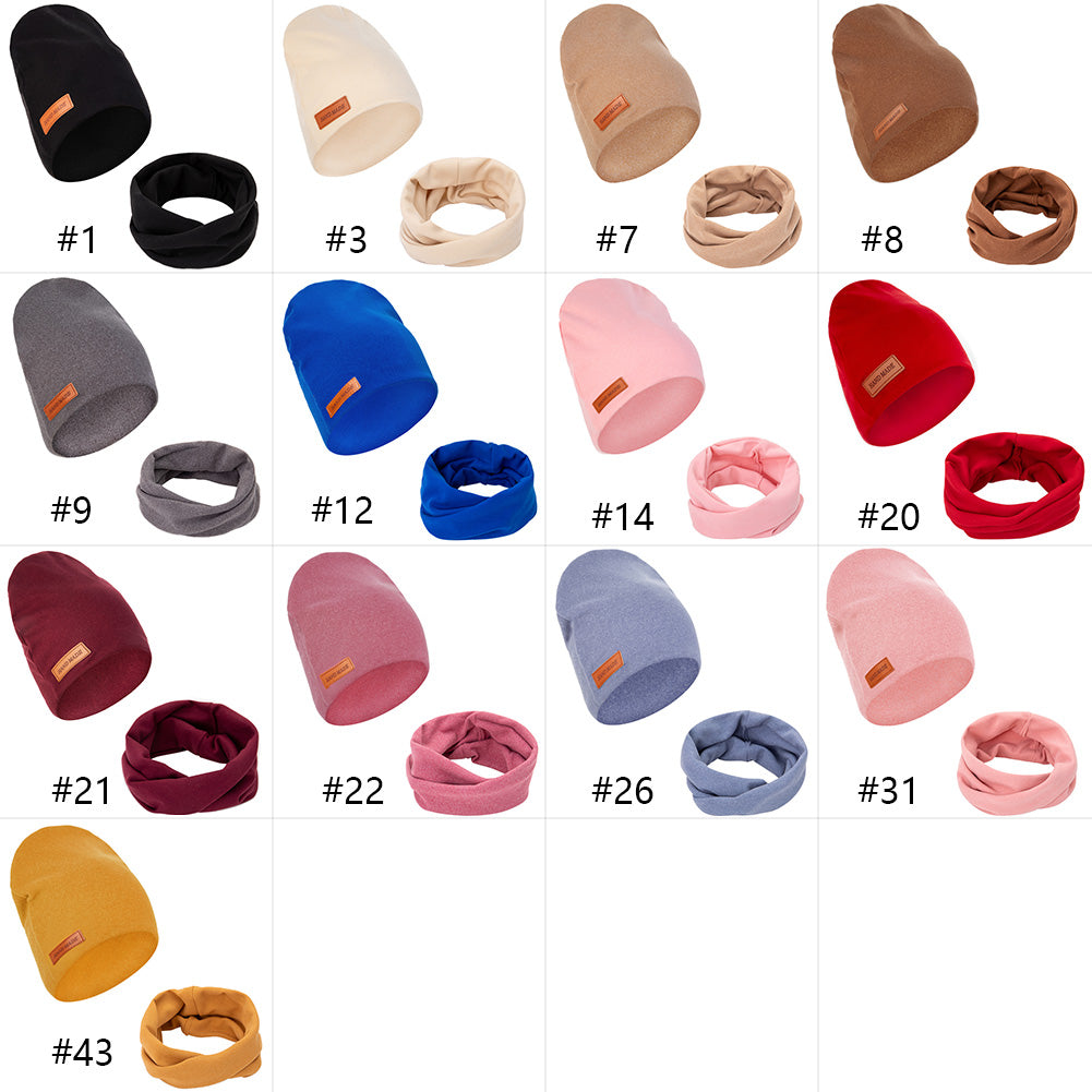 2Pcs/Lot Faux Cashmere Baby Turban Hats Scarf Set Newborn Kids Leather Stick Wi image 18