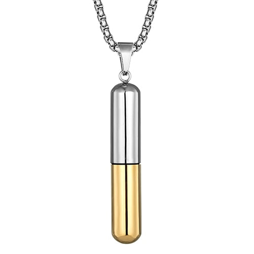 Cylindrical Perfume Box Stainless steel Pendant Pet Urn Necklace Drifting bottl image 1