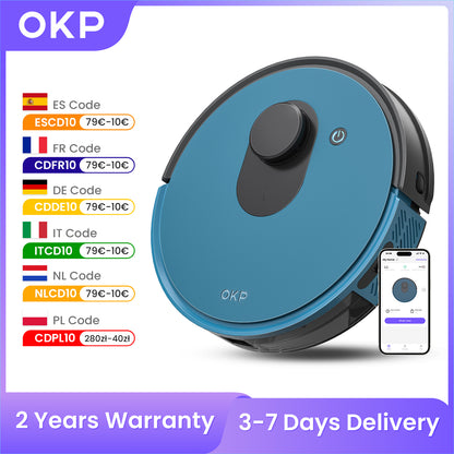 OKP L1 Robot Vacuum cleaner, 3800Pa suction with Lidar Navigation, 5L Dust-Bag  image 1
