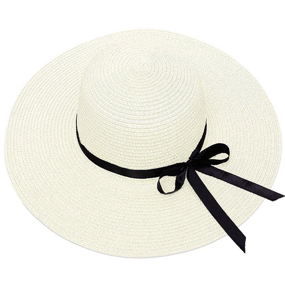 Custom Beach Hats With Name Embroidery Summer Sun Straw Hat for Women's Wide Bri
