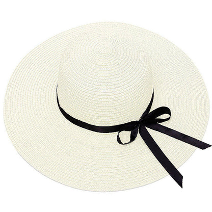 Custom Beach Hats With Name Embroidery Summer Sun Straw Hat for Women's Wide Bri