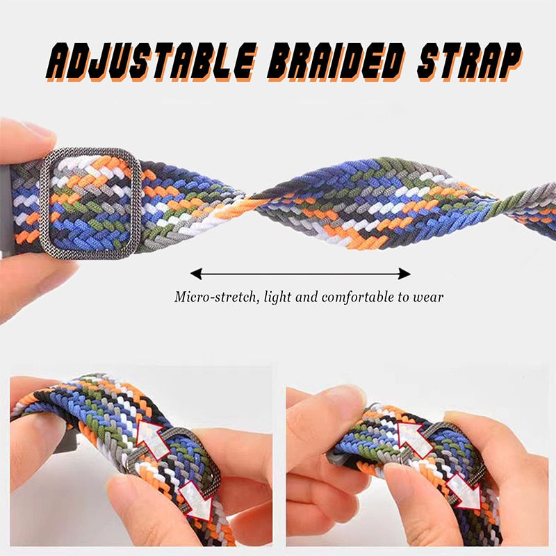 Bracelet for Mi band 6 7 Strap Elastic adjustable Nylon Braided Miband4 miband  image 12